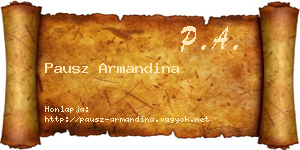 Pausz Armandina névjegykártya